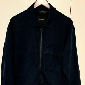 Wings + Horns  Blue Utility Flannel Jacket - Medium